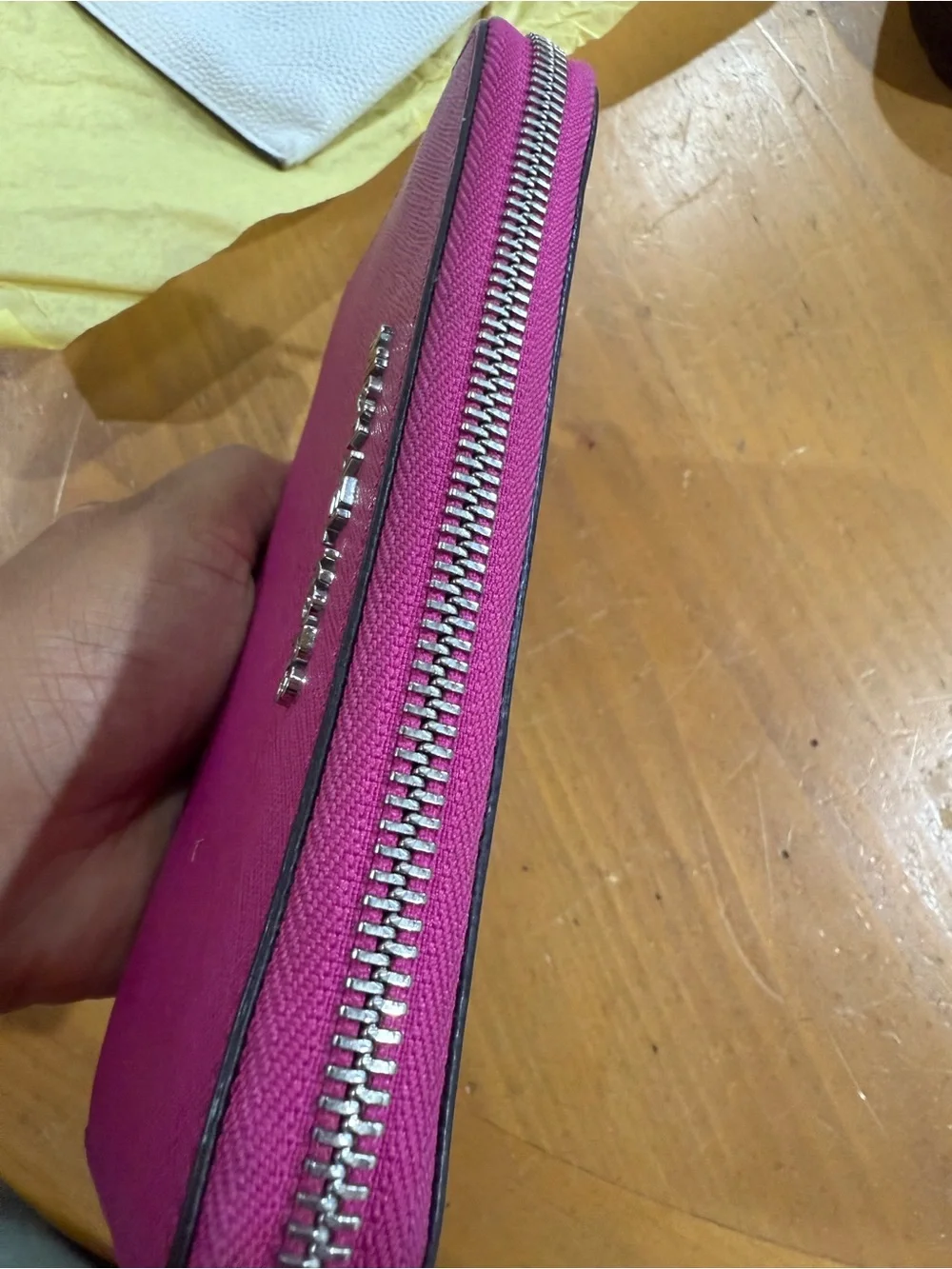 Michael Kors Magenta Saffiano Zip Wristlet
